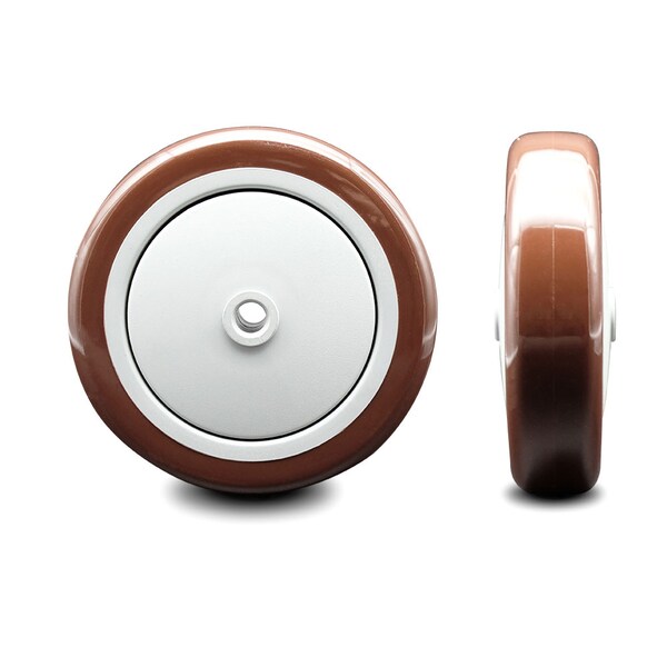 SCC - 5" Maroon Poly on Polyolefin Wheel Only - 3/8" Bore - 350 lbs Capacity